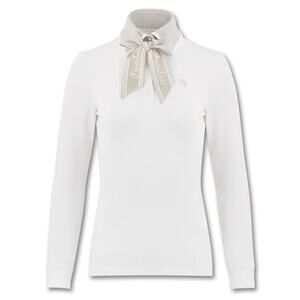 FAIR LIAR Pearl collar T Shirt with scarf (Ivory) Size Small